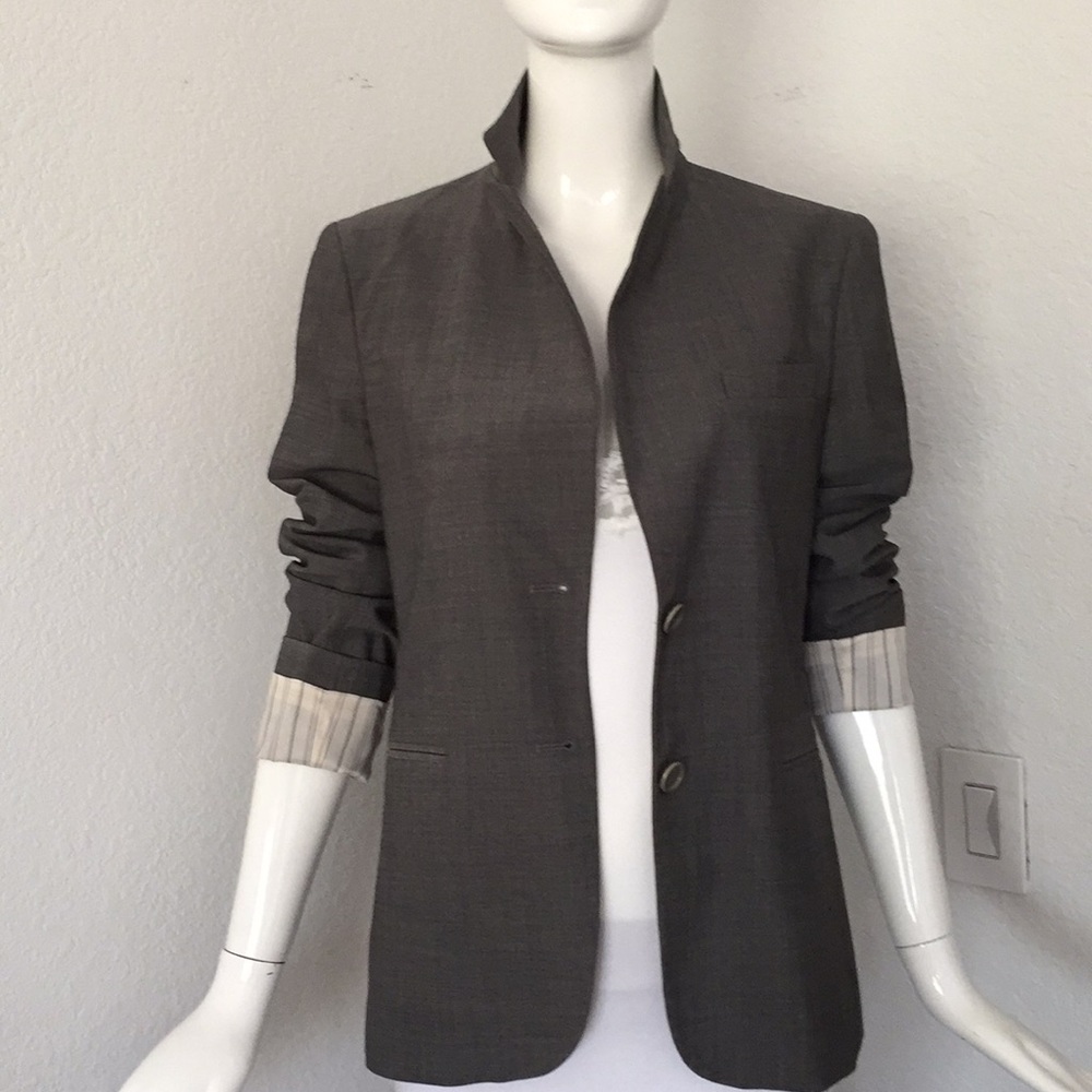 Theory Gray wool Blazer in Light Heather